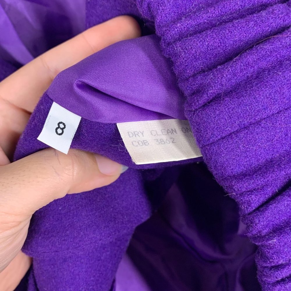 Vintage 80s Purple Bomber Jacket Size 8 - Picture 9 of 11